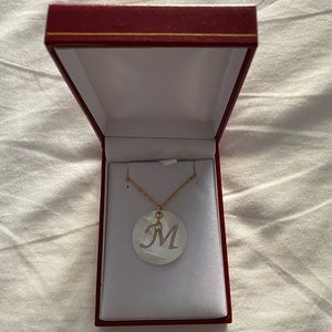 M initial necklace